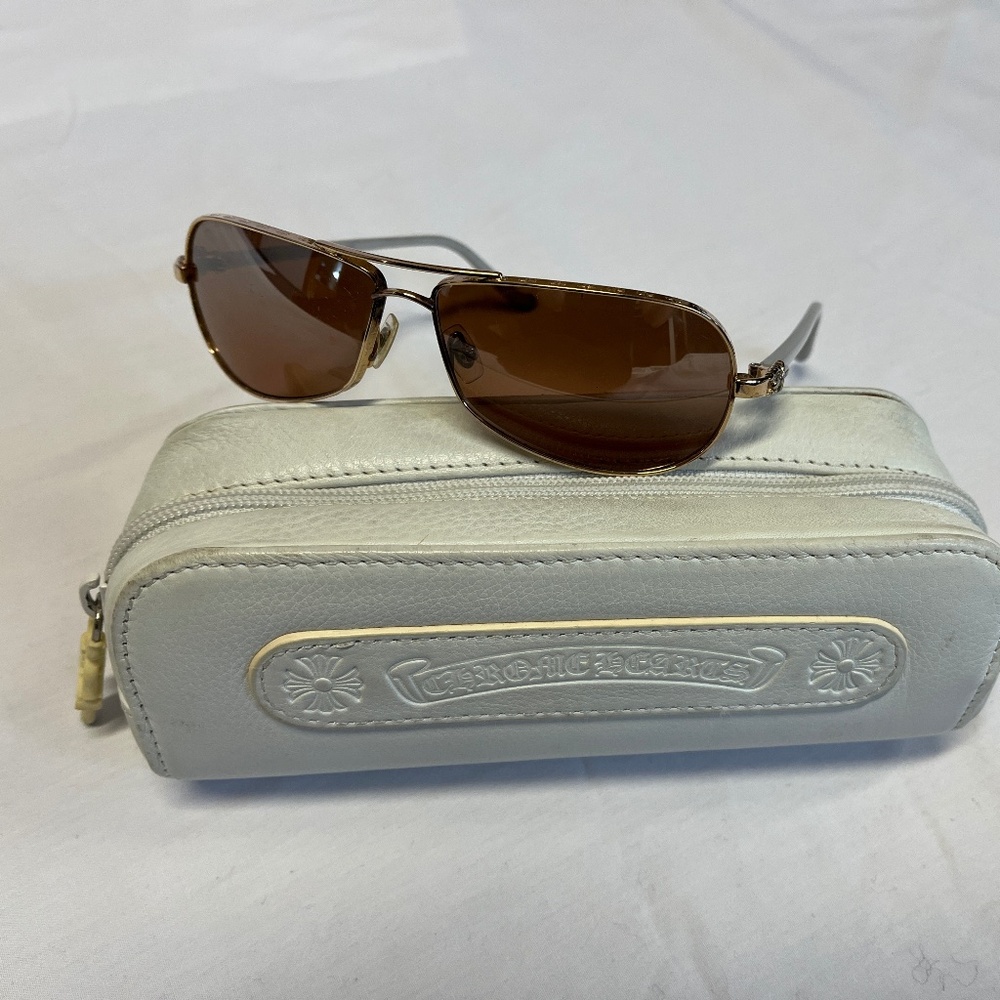Gold Chrome Hearts "RED" Sunglasses